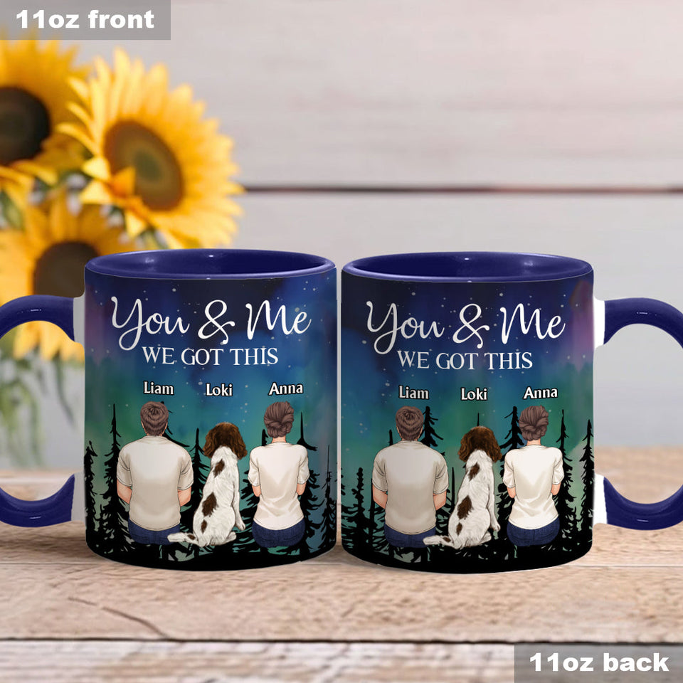 You & Me And The Dogs - Personalized Couple Accent Mug