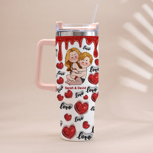 I Love You - Personalized Couple Tumbler With Handle