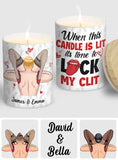 It's Time To Be Naughty - Personalized Couple Candle With Wooden Lid