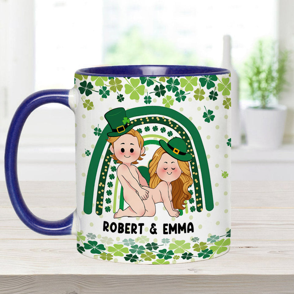 Lucky To Have You And Your Butt - Personalized Couple Accent Mug