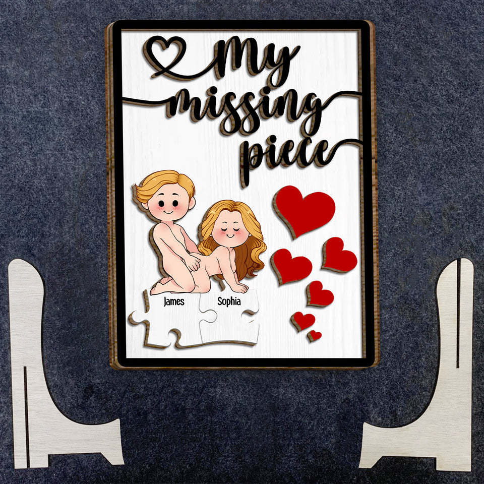 My Missing Piece - Personalized Couple 2 Layered Wood Sign / Wood Plaque