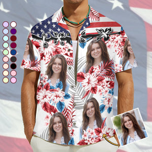 Custom Photo Hawaiian Shirt For Him - Personalized Couple Hawaiian Shirt