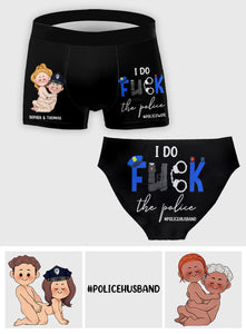 I Do Love The Police - Personalized Couple Women Briefs & Men Boxer Briefs