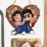 Y2K Couple - Personalized Couple Custom Shaped Wood Sign