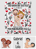 Solo Quiero Que Seas Feliz - Personalized Couple Blanket