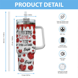 I Love You - Personalized Couple Tumbler With Handle