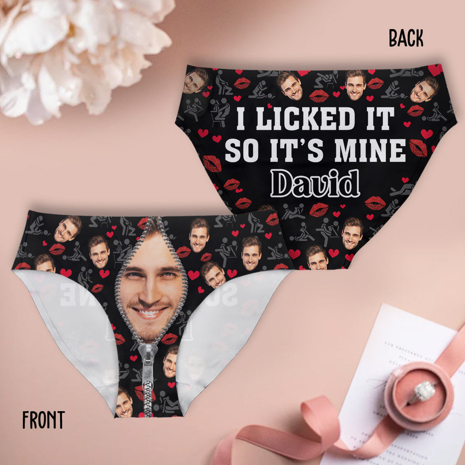 I Licked It So It's Mine - Personalized Couple Women Briefs & Men Boxer Briefs