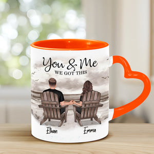 You And Me We Got This - Personalized Couple Heart Handle Mug