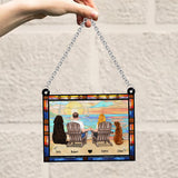 You & Me and the Dogs - Personalized Couple Window Hanging Suncatcher Ornament