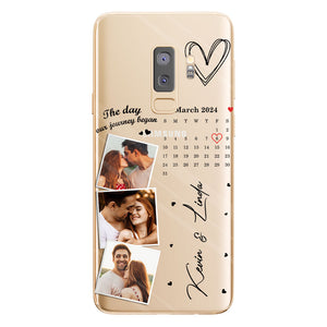 The Day Our Journey Began Photos & Calendar Custom - Personalized Couple Clear Phone Case