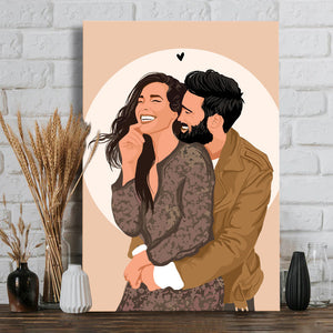 Custom 2D Flat Photo - Personalized Couple Canvas And Poster