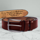 Now You Think About Me - Personalized Couple Leather Belt