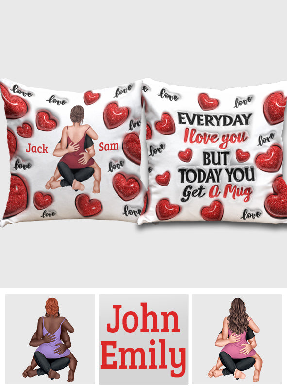 Everyday I Love You - Personalized Couple Throw Pillow