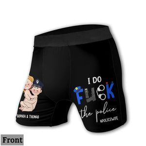 I Do Love The Police - Personalized Couple Women Briefs & Men Boxer Briefs