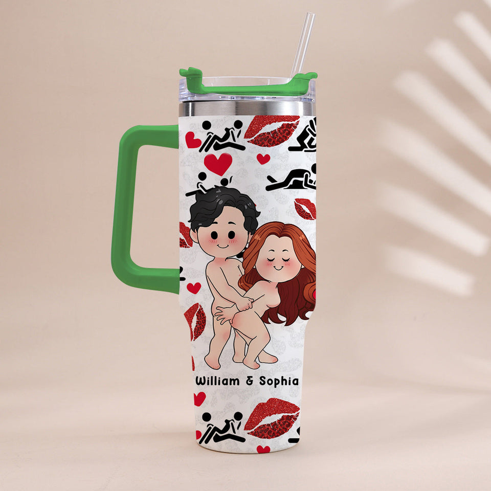 I Love You - Personalized Couple Tumbler With Handle