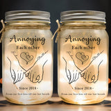 Together Forever From Our First Kiss Till Our Last Breath - Personalized Couple Mason Jar Light