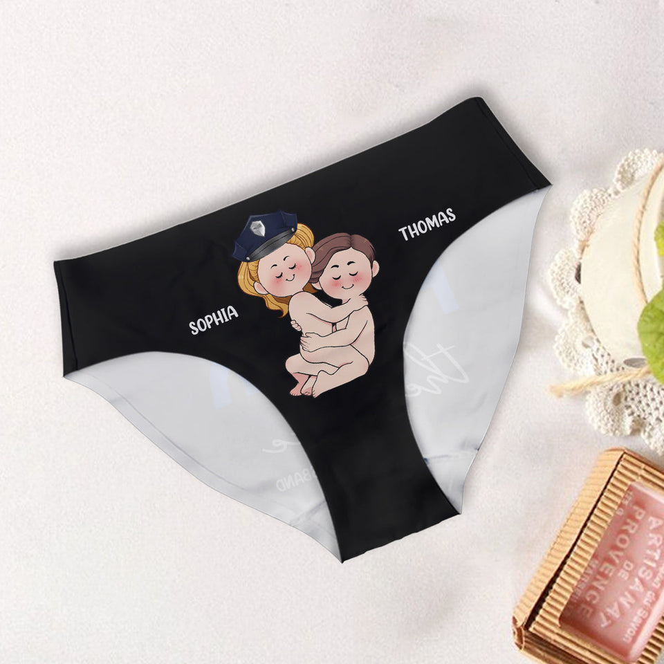 I Do Love The Police - Personalized Couple Women Briefs & Men Boxer Briefs