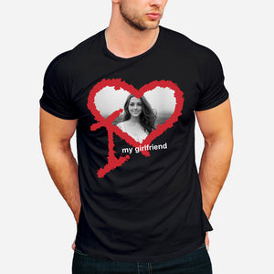 I Love My Girlfriend Boyfriend Husband Wife Custom Photo - Personalized Couple T-shirt And Hoodie