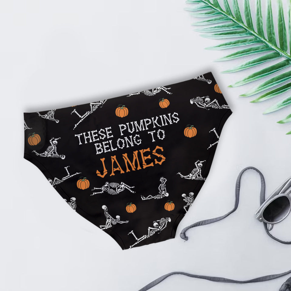 I Love Your Pumpkins & Broomstick - Personalized Couple Women Briefs & Men Boxer Briefs