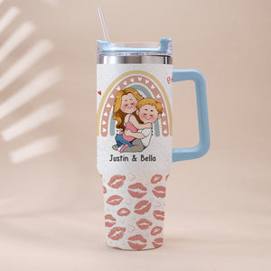 I Fucking Love You Either Way Works - Personalized Couple Tumbler With Handle