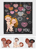 I Love Seing You Naked - Personalized Couple Blanket