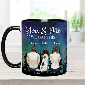 You & Me And The Dogs - Personalized Couple Accent Mug