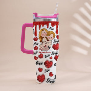 I Love You - Personalized Couple Tumbler With Handle