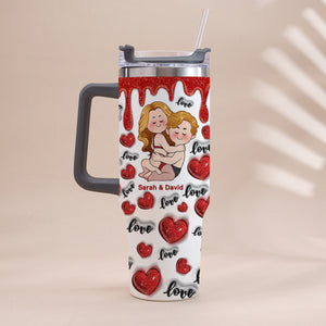 I Love You - Personalized Couple Tumbler With Handle