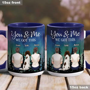 You & Me And The Dogs - Personalized Couple Accent Mug