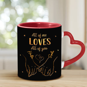 From Our First Kiss Till Our Last Breath - Personalized Couple Heart Handle Mug