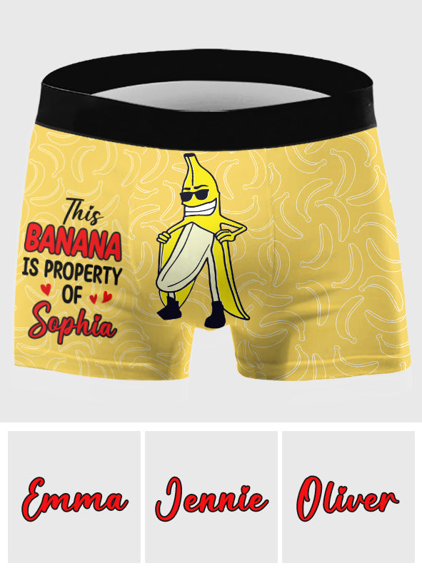 This Banana Is Property Of - Personalized Couple Men’s Boxer Briefs