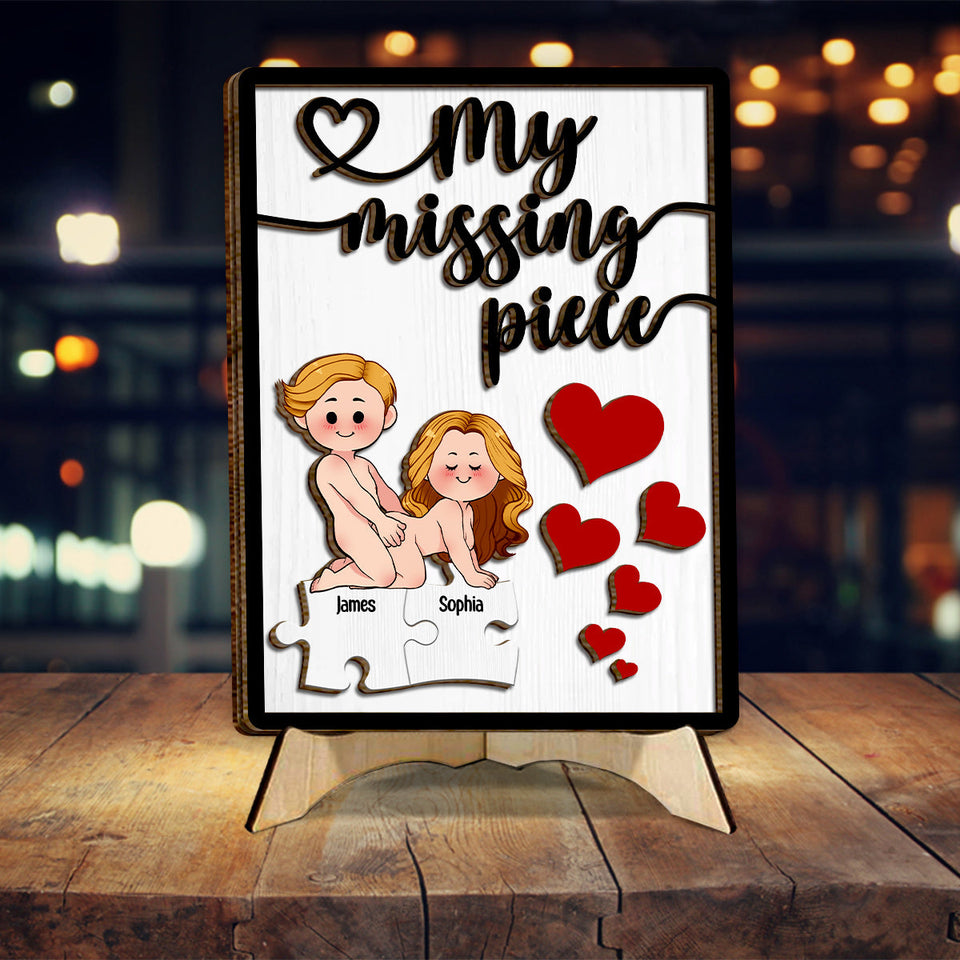 My Missing Piece - Personalized Couple 2 Layered Wood Sign / Wood Plaque