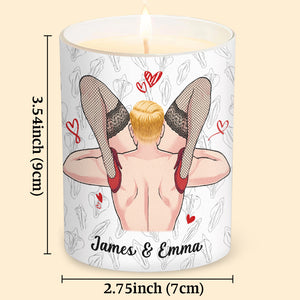 It's Time To Be Naughty - Personalized Couple Candle With Wooden Lid