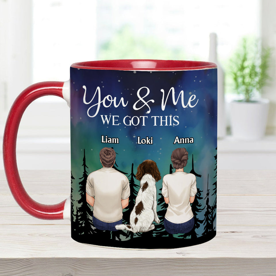 You & Me And The Dogs - Personalized Couple Accent Mug