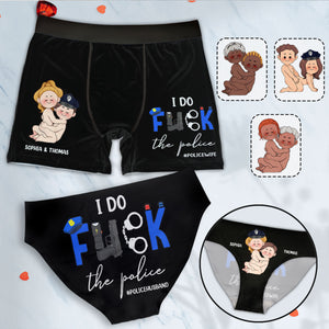 I Do Love The Police - Personalized Couple Women Briefs & Men Boxer Briefs