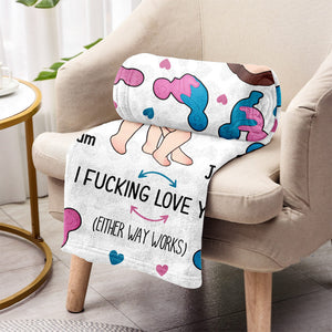 I Love You Funny Couple - Personalized Couple Blanket