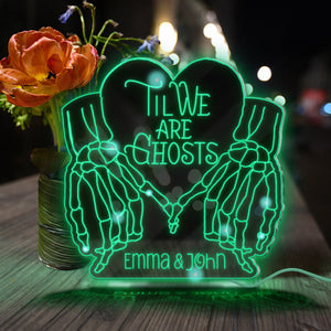 Til We Are Ghosts - Personalized Couple Mirror Light