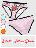 Wets My Flower - Personalized Couple Lace Border Women Briefs