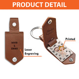 I Love You - Personalized Couple Leather Photo Keychain