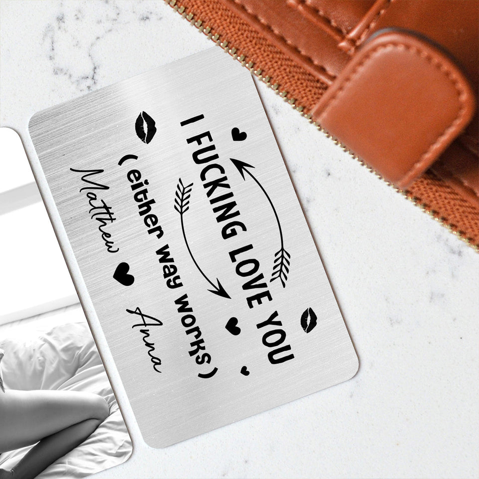 I Love You - Personalized Couple Wallet Insert Card