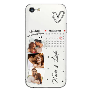 The Day Our Journey Began Photos & Calendar Custom - Personalized Couple Clear Phone Case