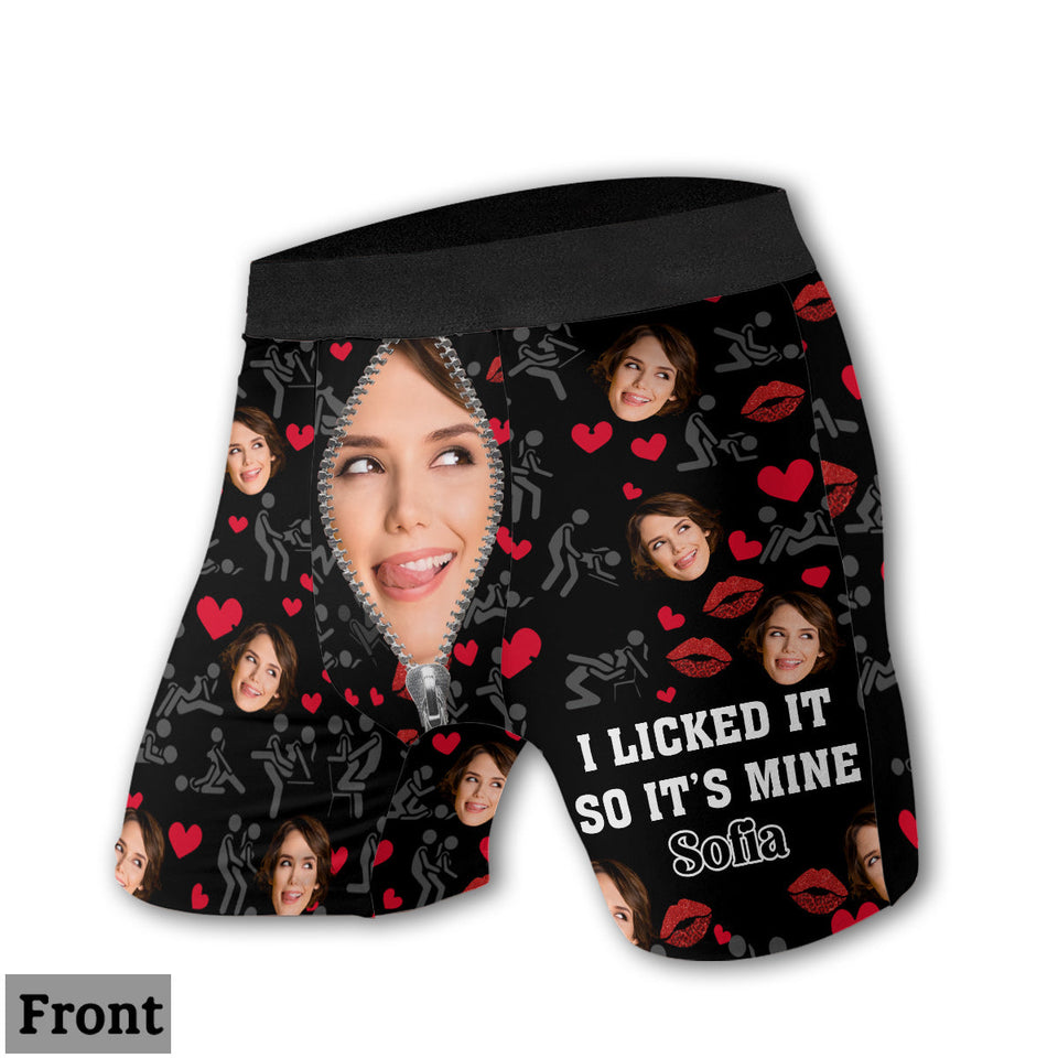 I Licked It So It's Mine - Personalized Couple Women Briefs & Men Boxer Briefs