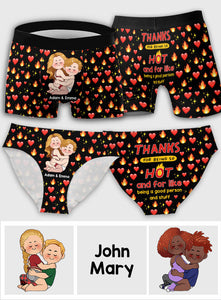 Thanks For Being So HOT - Personalized Couple Women Briefs & Men Boxer Briefs