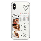 The Day Our Journey Began Photos & Calendar Custom - Personalized Couple Clear Phone Case