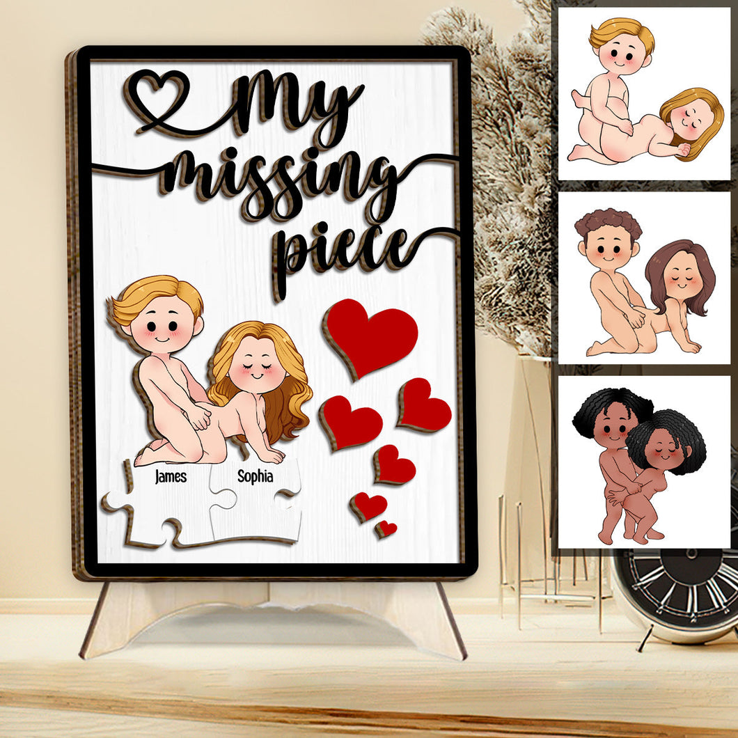 My Missing Piece - Personalized Couple 2 Layered Wood Sign / Wood Plaque