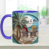 Beach Scene Happy Couple - Personalized Couple Accent Mug