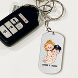 I Do Love The Police - Personalized Couple Stainless Steel Keychain