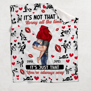 It's Not That I'm Horny All The Time - Personalized Couple Blanket