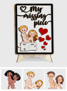 My Missing Piece - Personalized Couple 2 Layered Wood Sign / Wood Plaque