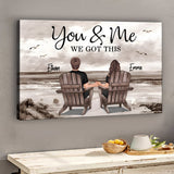 Couple Beach Landscape - Personalized Couple Canvas And Poster